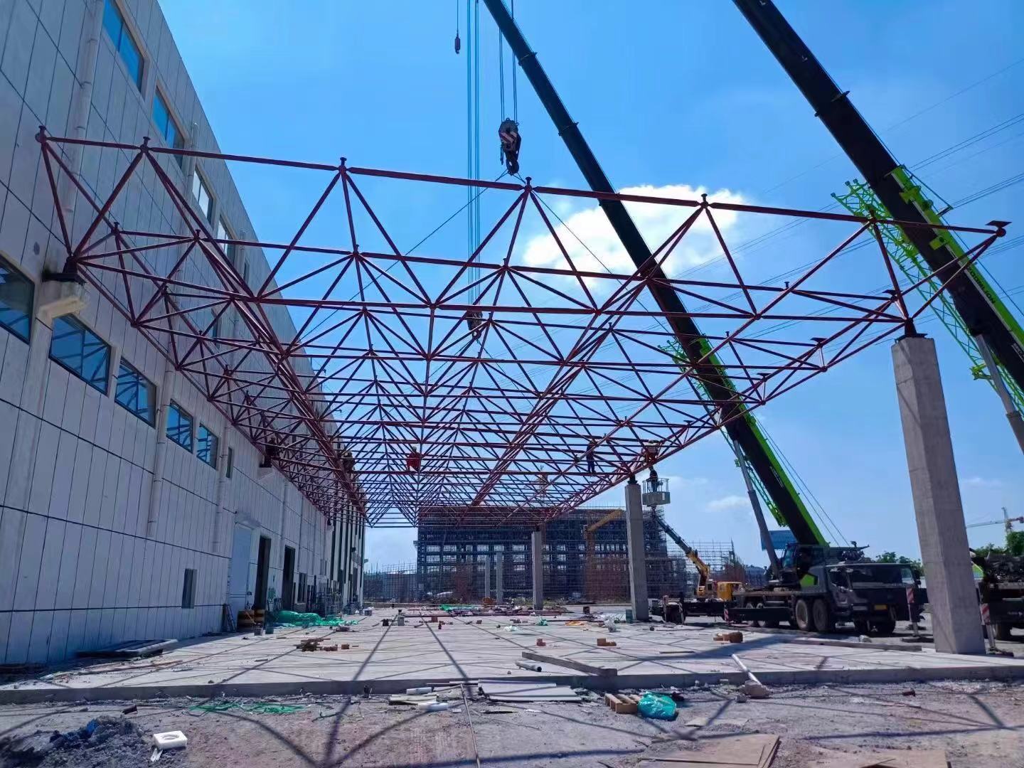 霸州江苏宿迁国望高科纤维公司 -生活楼网架 成品库网架 立体库网架